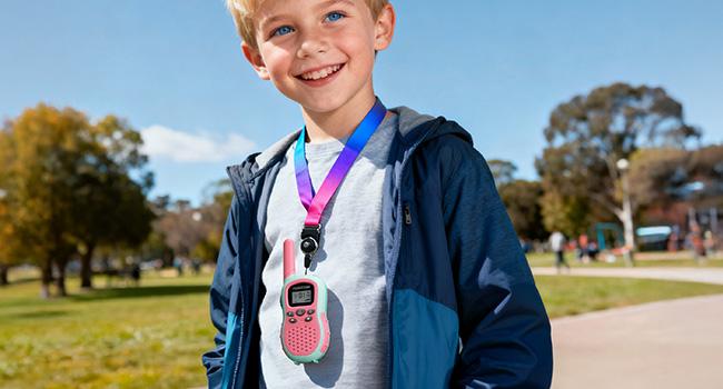 FOREDOM Walkie Talkie for Kids 3 Pack Long Range with Flashlight 2 Way Radio 22CH with Adjustable Lanyards Toys for 3+Year Old Boys & Girls Camping Birthday Gifts