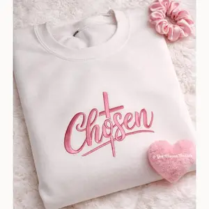 Chosen Embroidered Sweatshirt | Christian Cross Crewneck | Faith Based Inspirational Apparel