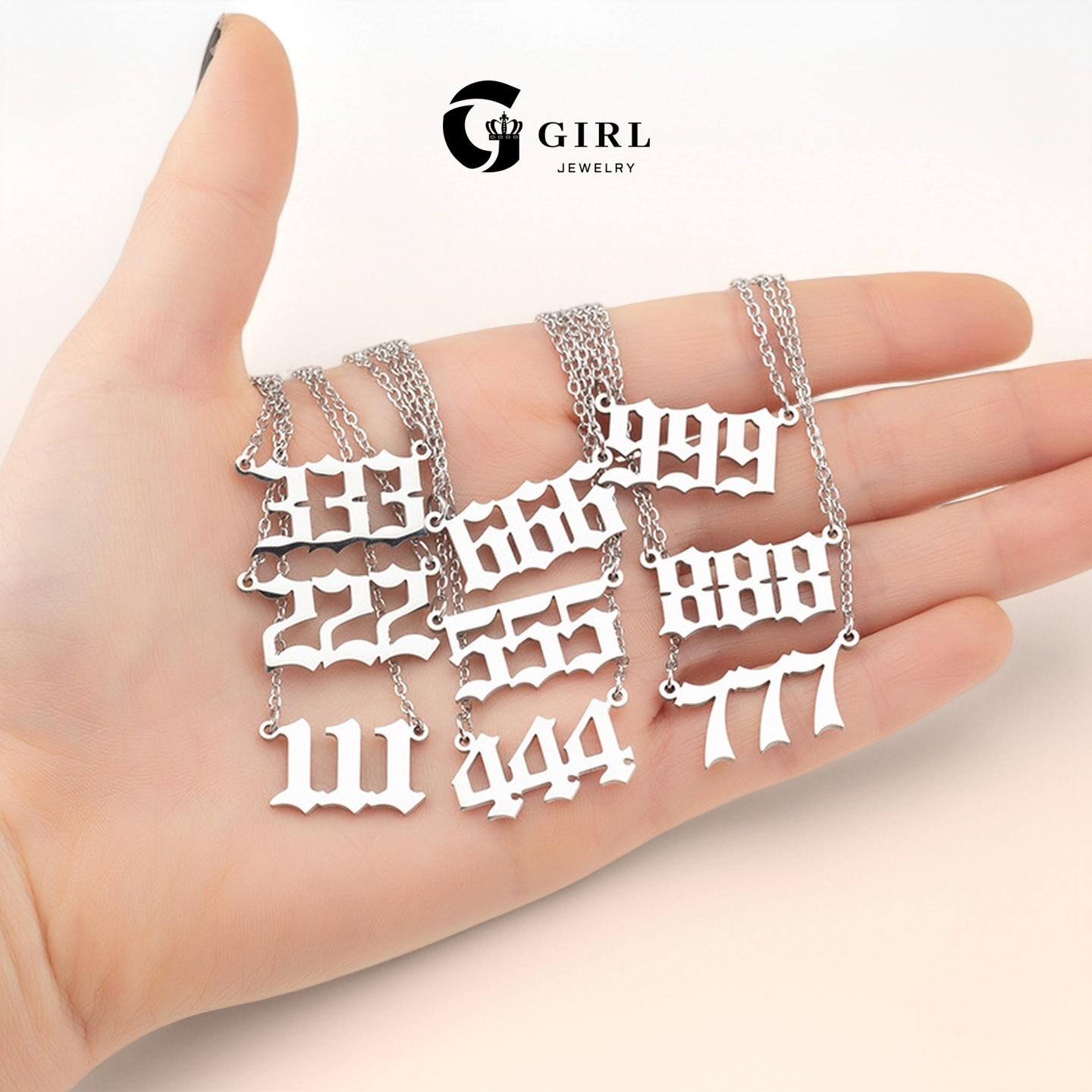 GGlRL Number Necklace For Women and man, 18K Gold Plated 000 111 222 333 444 555 666 777 888 999 Necklace Numerology   Fashion Jewelry Gift for Holiday Haul Christmas Birthdays Anniversaries