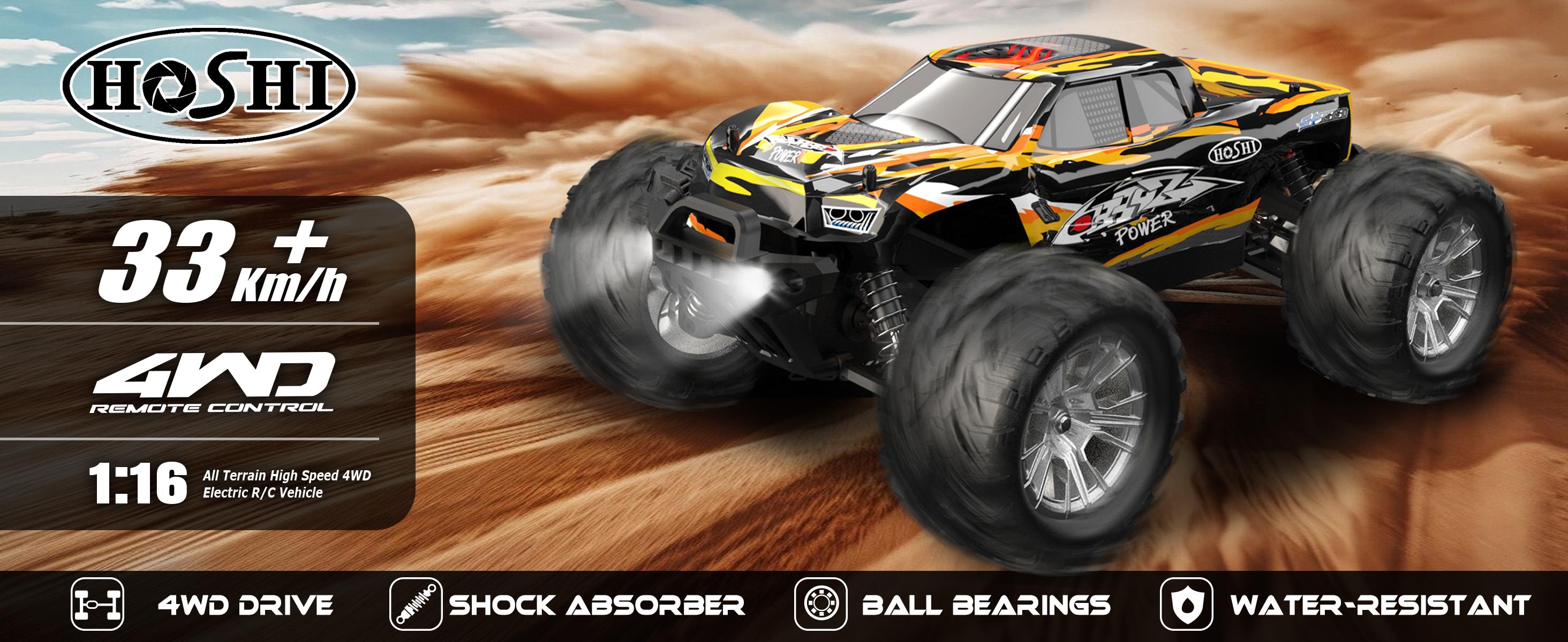 HOSHI N416 1:16 Scale RC Model Car, 36 KPH High-Speed 4WD Electric