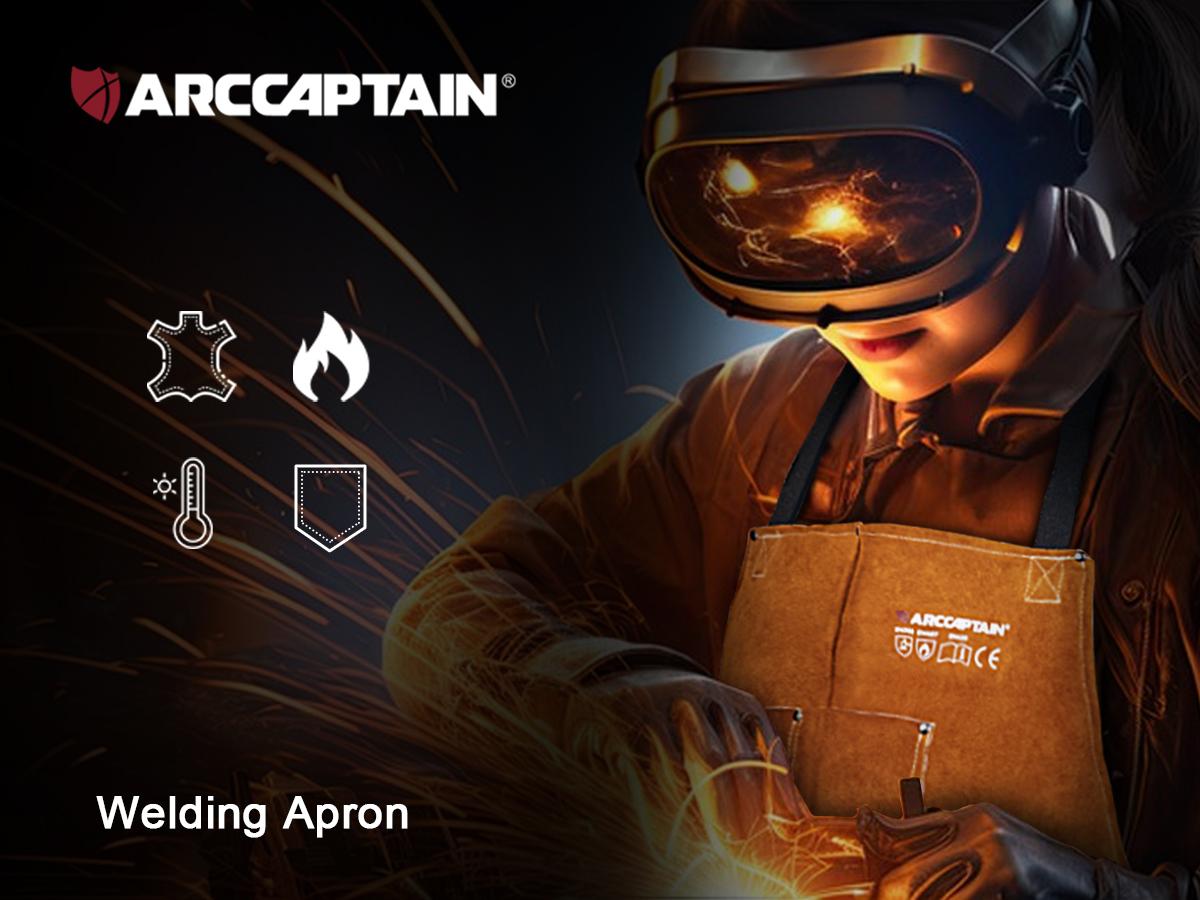 ARCCAPTAIN Leather Welding Work Apron 24" X 36" Heat Flame Resistant Cowhide Blacksmith Aprons with 6 Tool Pockets for Welders Men Women, Adjustable M to XXXL-Brown ARCCAPTAIN Leather Welding Work Apron 24" X 36" Heat Flame Resistant Cowhide Blacksmith Aprons with 6 Tool Pockets for Welders Men Women, Adjustable M to XXXL-Brown