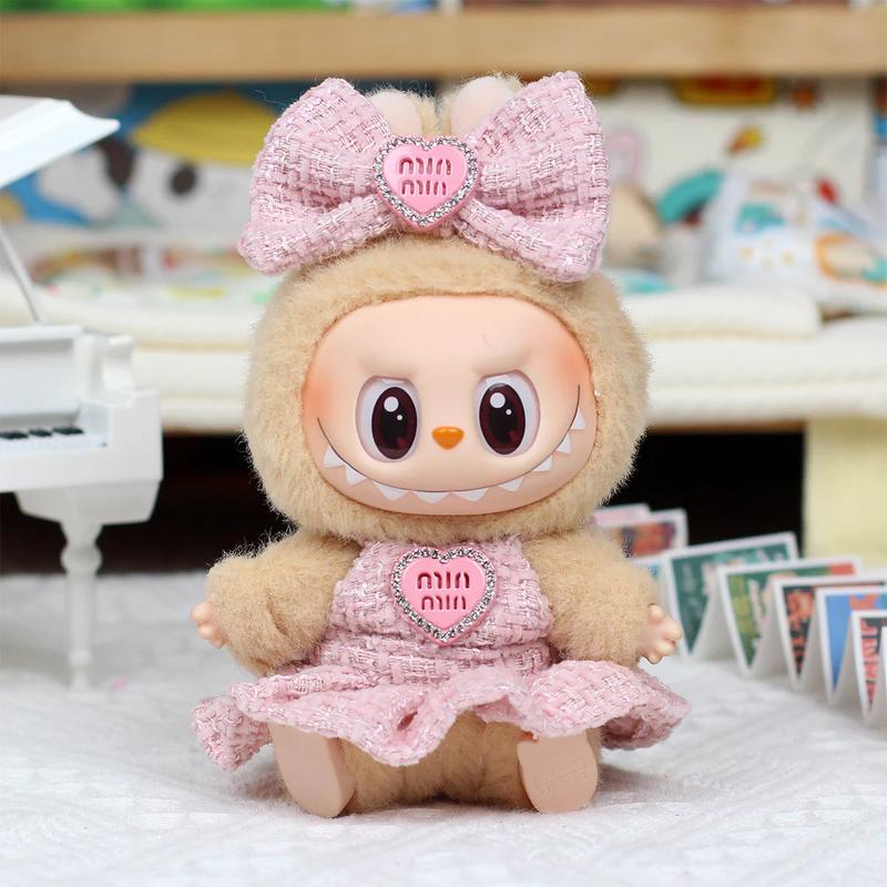 Labubu 17cm DIY Doll Making Clothes  Invisible Wings Princess, Heartbeat Macaron Labubu Soft Cuddly Gift Lifelike Newborn Reborn