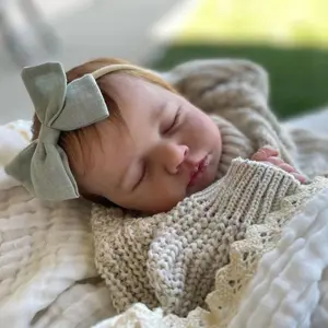 19 Inch Reborn Loulou Dolls Lifelike Asleep Newborn  Toy That Look Real Full Vinyl Body Realistic  Doll  Feeding Accessories  Gift Box Set for Kids Age 3+ princess Open-Mouth Ultra-Realistic sleeping Poseable Newborn  Dolls Baby toddler with Soft Cloth