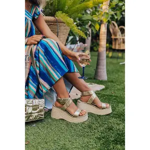 The Miranda Metallic Wedge in Gold