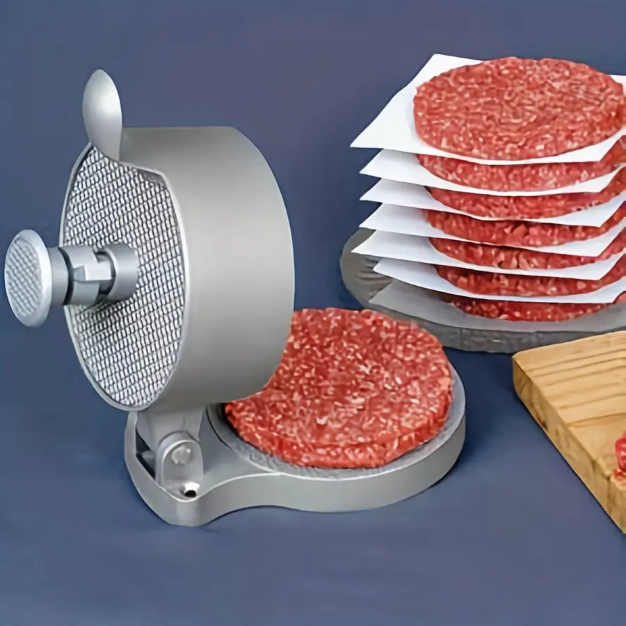 Adjustable Stainless Steel Burger Patty Molder, Manual Meat Press Tool, Meal Prep Molds, Home Use, Kitchen Tools, Meal Preparation Tools, Model Xinghao, No Ca Prop 65 Re
