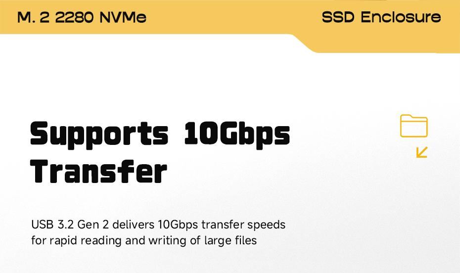 Hagibis M.2 NVMe SSD Enclosure 10Gbps USB3.2 Gen2 High-Speed Transfer Compatible with M.2 NVMe SSDs in 2230/2242/2260/2280 Form Factors Suitable for Laptops iPhone 17