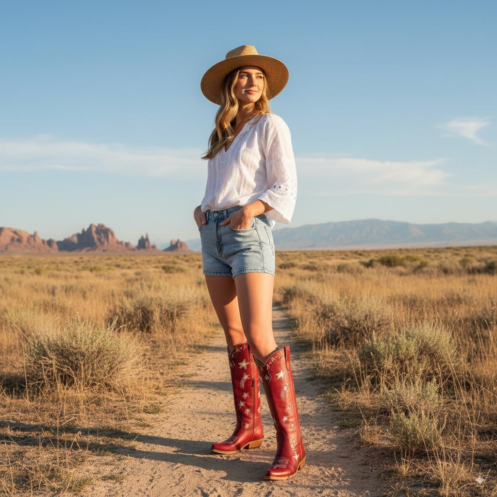 Star and Moon Cut-out with Embroidered Cowboy Boots for Women - Soft Material, Classic Western Style, Sturdy Block Heel, Evening Outfits & Concerts Footwear Walking Shoes Girl Decor #TikTokShopBlackFriday#TikTokShopCyberMonday