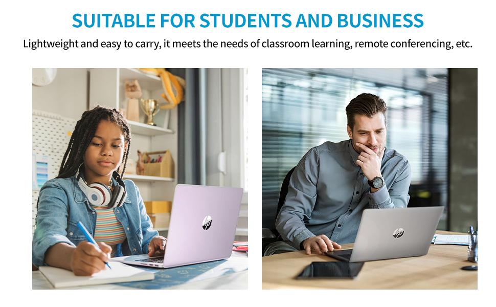 HP 2025 New Laptop for Student Business, Intel N150 CPU(Beats N4120), 14 Inch LED, up to 16GB RAM, 128GB UFS+256GB MSD, Wi-Fi 6, Copilot AI, 1 Year Microsoft 365, Windows 11 Pro, USB HUB