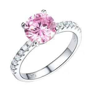 2.0 Ct Pink & Clear Diamond Option Bridal Engagement Ring