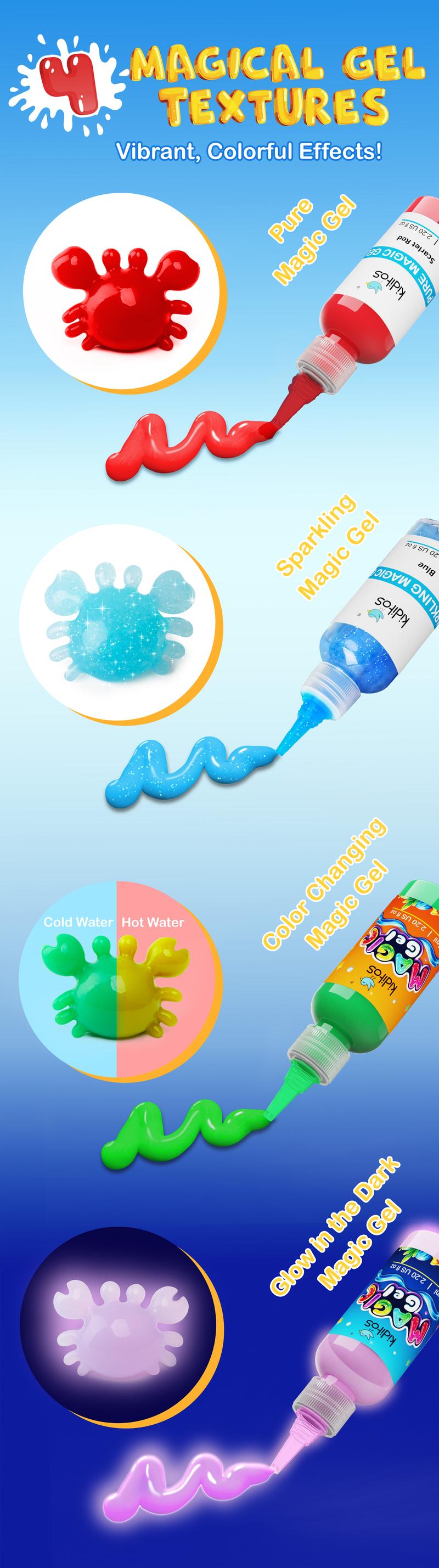 Kiditos  Magic Water Elf Toy Kit with Magic Gels, Molds - Imaginative Play, Christmas Gifts, Birthday Gifts, Party Favors, and Family-Friendly DIY STEM Projects