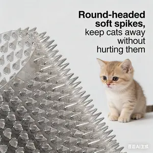 12PCS Cat Scat Mat, Anti Cat Scratching Deterrent, Indoor Furniture Protector, with Plastic Spikes, Pet Training Aid, Keeps Cats off Couch & Bed, for Sofa, Bed, Countertops, Humane Deterrent