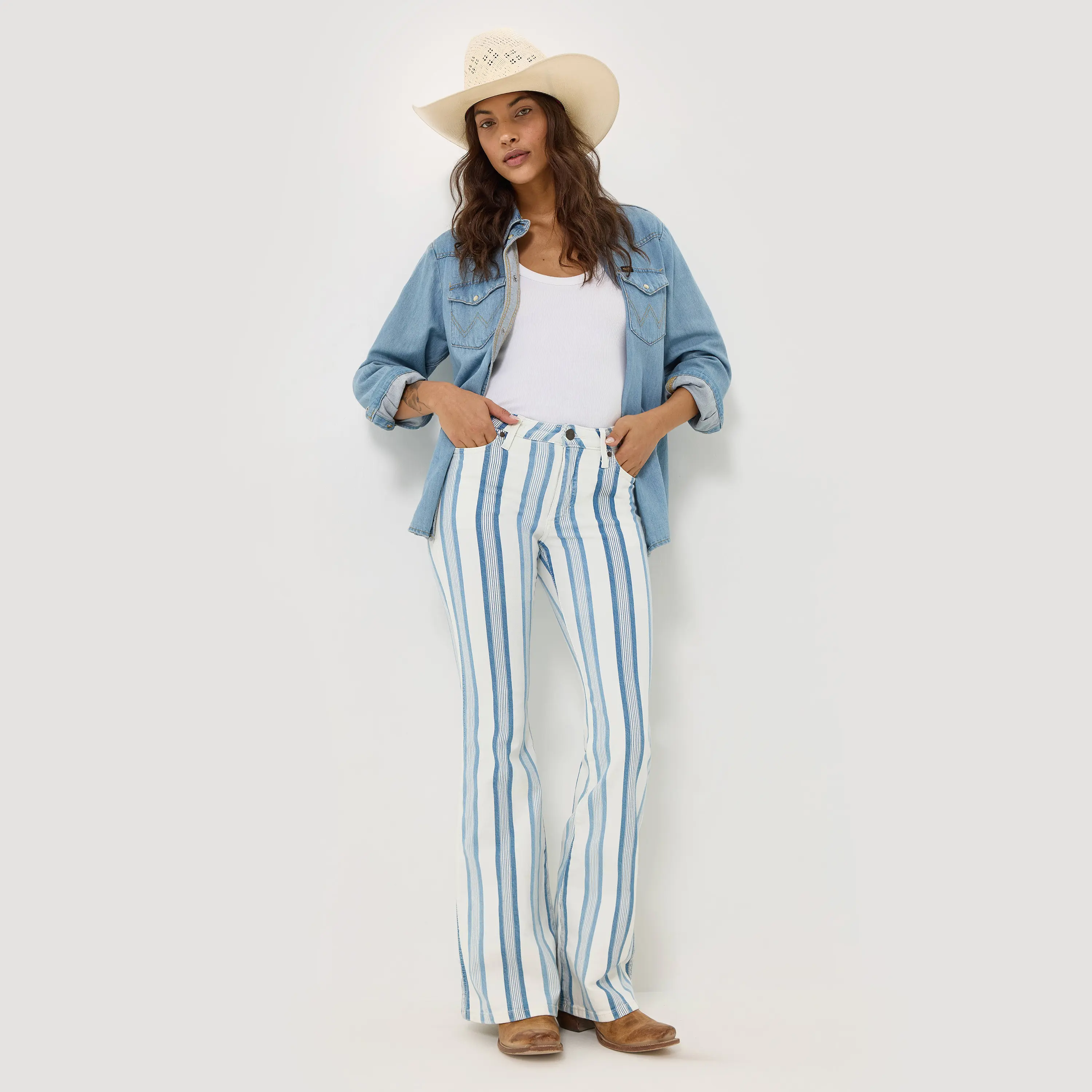 Women's Wrangler Retro Striped Bailey High Rise Flare Jean - Gabby