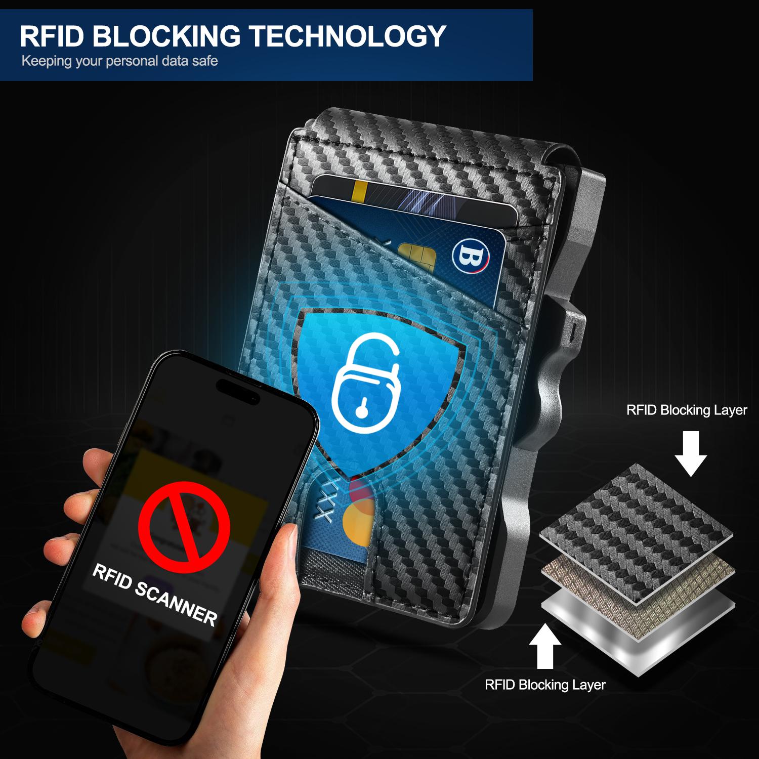 GSOIAX Men's Minimalist Bifold Wallet with RFID Blocking - Pop-Up Quick Access Card Holder, Holds 12 Cards and Cash, Carbon Fiber Material - Perfect Gift GSOIAX Men's Minimalist Bifold Wallet with RFID Blocking - Pop-Up Quick Access Card Holder, Holds 12 Cards and Cash, Carbon Fiber Material - Perfect Gift