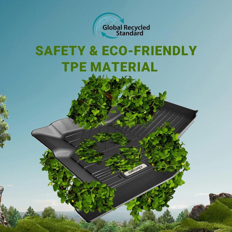 YITAMOTOR Upgraded Floor Mats Fit for 2019-2025 Chevrolet Silverado 1500/GMC Sierra 1500 & 2020-2025 Chevy Silverado/GMC Sierra 2500HD/3500HD Crew Cab w/Rear Under seat Storage Box, Front Bucket Seating TPE All-weather Floor Liner Truck Automotive