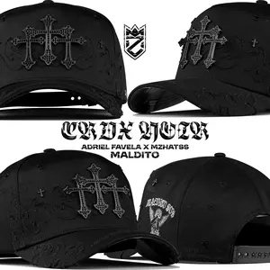 Crux Noir Adriel Favela x MZHATSS Snapback Fitted Graphic Hat Embroidery Adjustable Cap with NFC Chip Card Personalized Custom Box Dust Bag