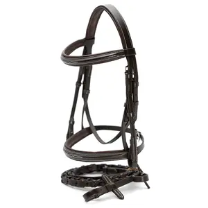 Jeffers Uniquely English "Hampton" Leather Hunter Bridle for Horses