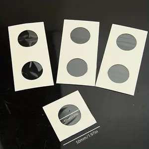 50-piece square cardboard coin box with polyester film window - a stapled paper coin flipperfor storing and displaying coin collections