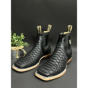 Men Python Jumbo Black Ankle Boot Men Python Jumbo Black Ankle Boot