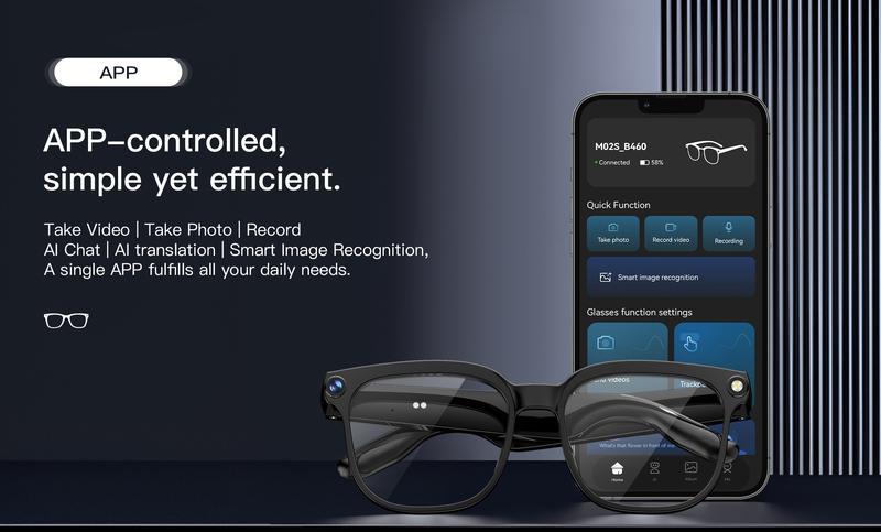 Smart AI Camera Glasses with 8MP Photochromic Lenses ,Button Touch Adjustment for Travel Outdoor Adventures Hands-Free Photography 160+Languages Real-Time Translation Bluetooth Wireless Wearable Video Recording UV Protection