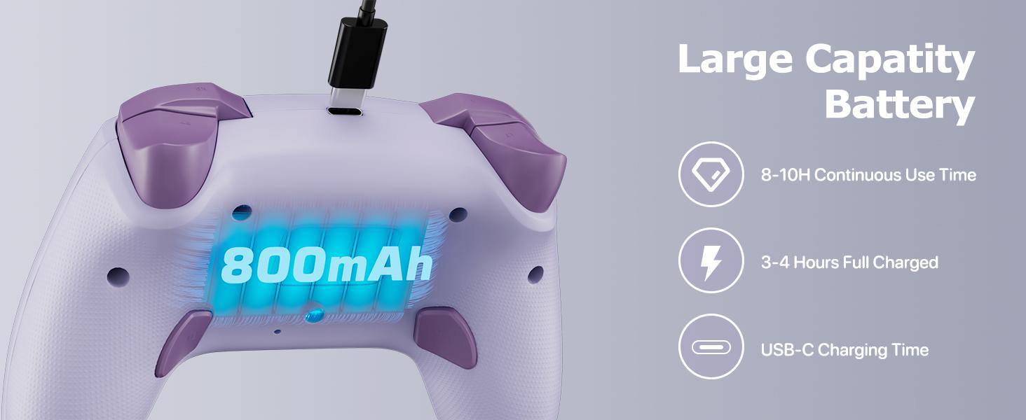 Wireless Switch Controller with 2.4G Adapter for Switch Switch2/Lite/OLED PC Android iOS, Hall Effect Joysticks Triggers, Dual Vibration, 2 Back Custom Macros, Turbo Function, No Stick Drift, AG46 Purple gamer gifts Wireless Switch Controller with 2.4G Adapter for Switch Switch2/Lite/OLED PC Android iOS, Hall Effect Joysticks Triggers, Dual Vibration, 2 Back Custom Macros, Turbo Function, No Stick Drift, AG46 Purple gamer gifts