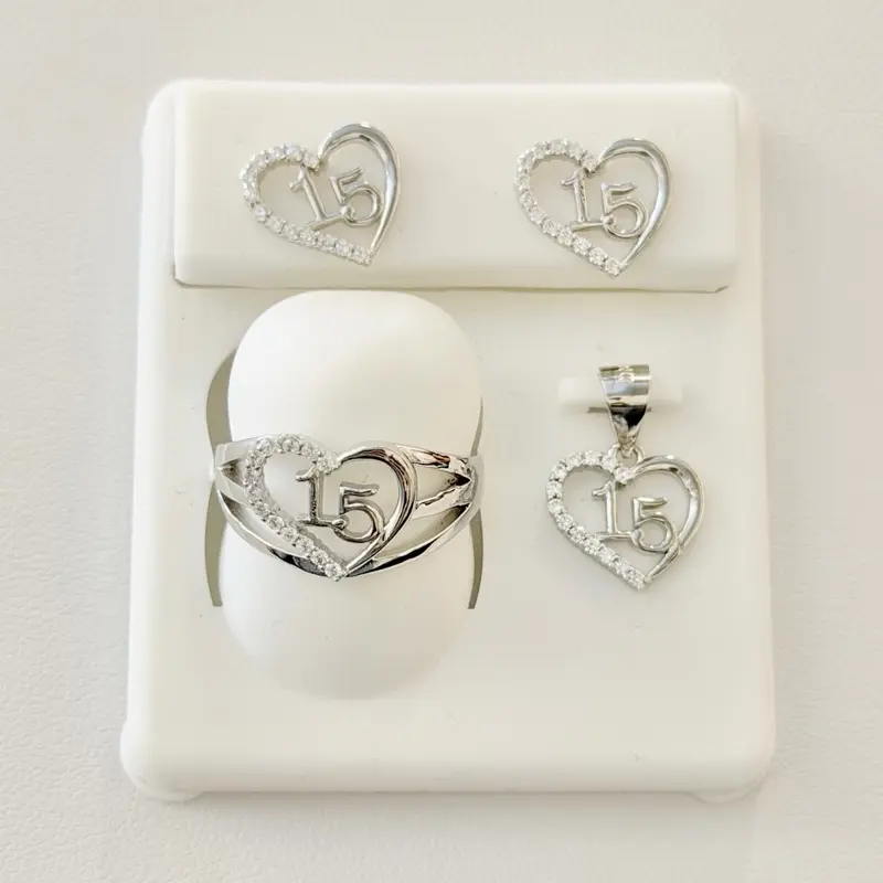 Silver 925 - Quince 3pcs Heart set