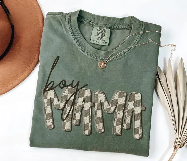 Comfort Colors God Made Me A Mama Christian Moms Stylish Faith-Based Shirt Perfect Gift for Mothers Day, Religious Mom Gift, Bible Verse Shirt - AL