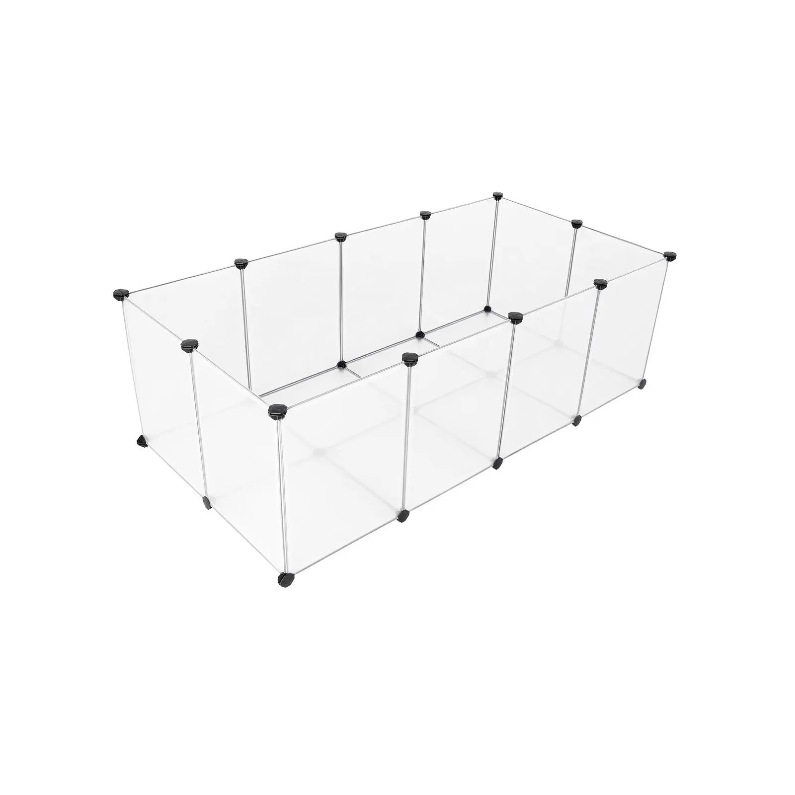 SONGMICS DIY Plastic Rabbit Playpen Kit with Floor - Portable Small Animal Habitat, 56.3" Roomy Space (56.3"L x 28.7"W x 18.1"H/46cm H), 9.1 lb, Easy Assembly Indoor Fence for Bunnies/Hamsters