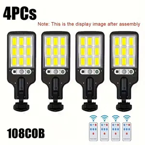 4-Pack Solar Motion Sensor LED Wall Lights – 3 Modes, Bright Outdoor Courtyard Lighting for Porch, Fence, Yard & Pathway, Easy Install