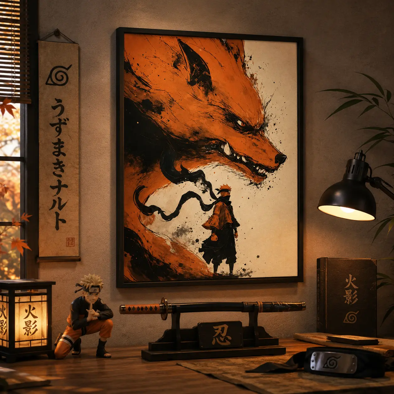 Naruto & Nine-Tailed Fox Canvas Wall Art Poster, Epic Anime Poster, Manga Inspired Room Decor for Bedroom, Gaming Room & Anime Fans