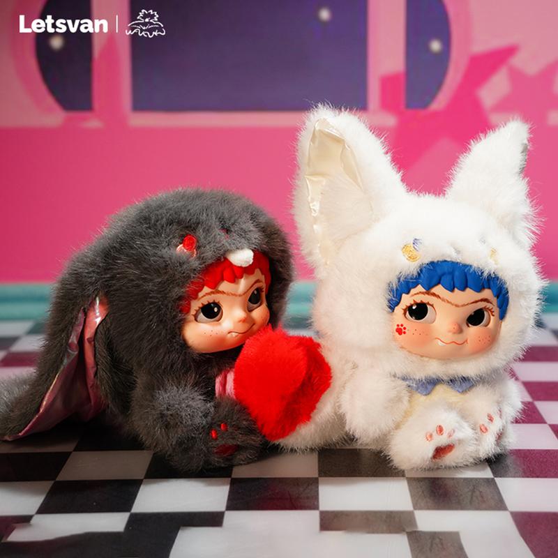 WAKUKU Fox & Bunny Trick or Treat Series Blind Box Figures Halloween Holiday Gift for Kids Friends for Her Cute Animal Collectibles Toy Gift Adorable Anime Costume Vinyl Figures Decor Holiday Halloween Christmas Gift for Her Him Kids and Adults