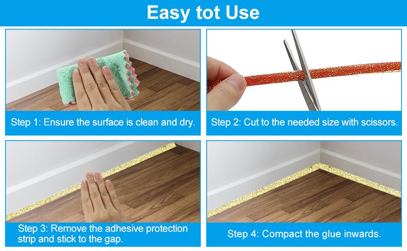 Caulking Trim Strip, 20FT Corner Peel and Stick Wall Molding Edging Waterproof Self-Adhesive Trim Caulk Strip for Sink Countertop Toilet Tile Tub