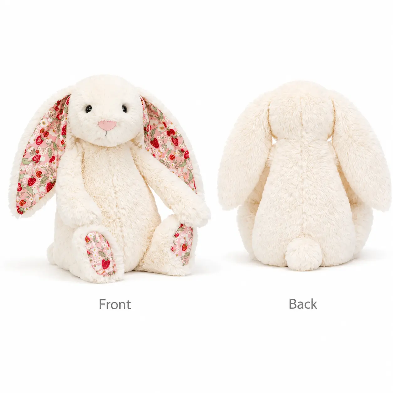 100% Authentic Jellycat Bashful Bunny Floral Ears Plush with Original Tag & Gift Bag, Genuine Soft Rabbit Stuffed Animal, Cute Baby Birthday Gift