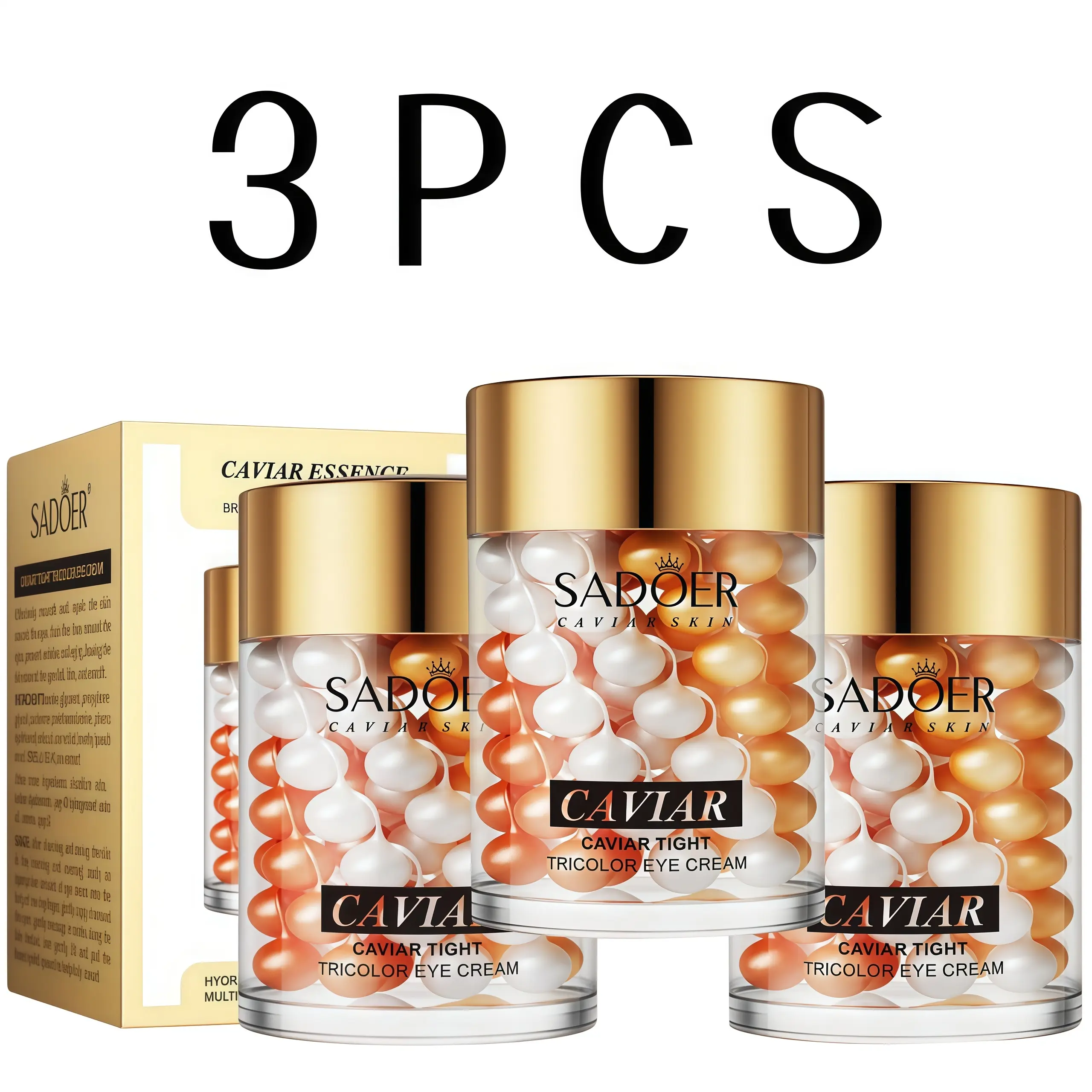 Caviar Essence Eye Cream 60g - Korean Skincare Brightening Normal Skin Eye Treatment for Women, Refreshing Hydrating Gel with Instant Lift, GloBigSell Holiday Summer Beauty Supplies, Single Item, Moisturizer, Eye Brightening Cream