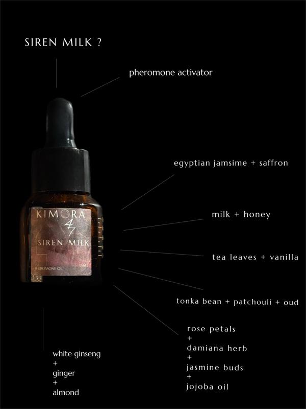 SIREN MILK - The Most Wanted Pheromone Oil + Perfume Oil + Egyptian Jasmine + Saffron + Milk + Honey + Ginseng + Ginger + Tonka Bean + Oud + Patchouli + Rose Petals + Damiana + Jasmime Buds 15ml SIREN MILK - The Most Wanted Pheromone Oil + Perfume Oil + Egyptian Jasmine + Saffron + Milk + Honey + Ginseng + Ginger + Tonka Bean + Oud + Patchouli + Rose Petals + Damiana + Jasmime Buds 15ml
