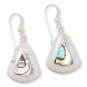 Mine Finds by Jay King Sterling Silver Magnesite and Abalone Inlay Drop Earrings