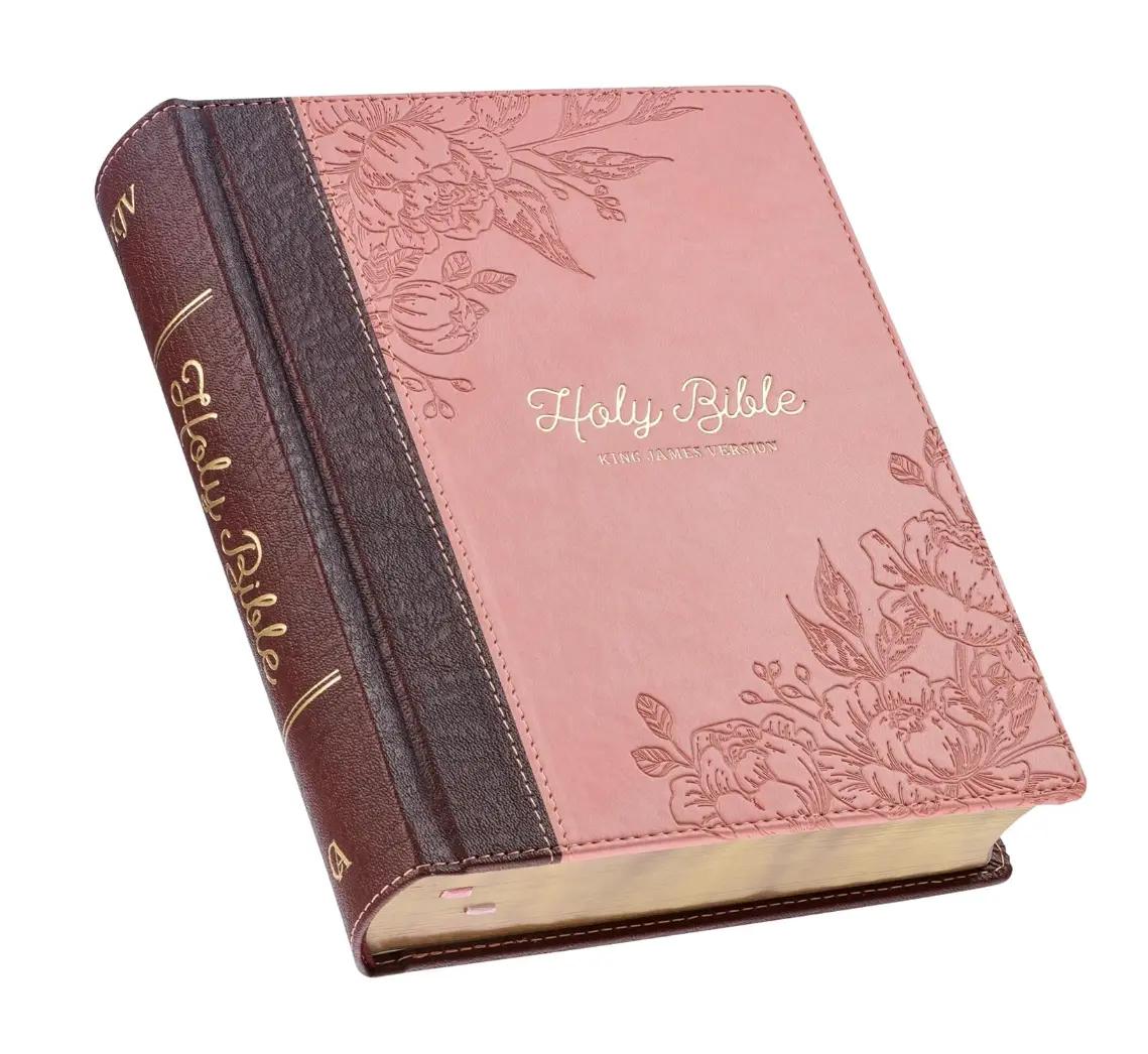 KJV Holy Bible Note-taking Bible, Faux Leather Hardcover - King James Version, Brown/Pink (KJV Note-taking Editions)