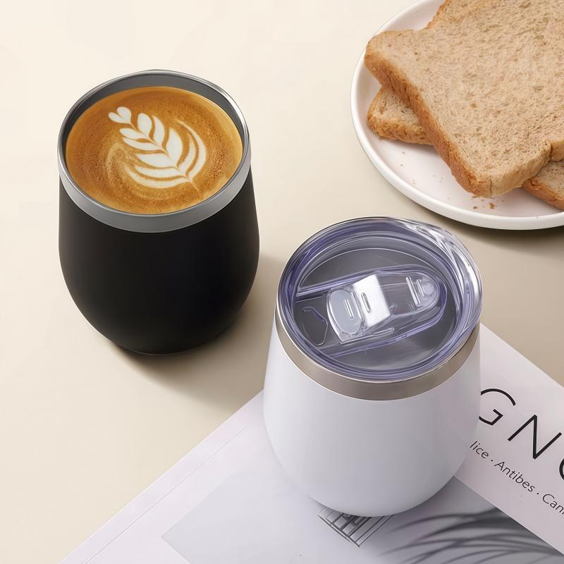 LMMAKE Double Wall Vacuum Insulated Wine Tumbler 12oz Stainless Steel Stemless Travel Mug for Cold & Hot Drinks with Removable Lid Dishwasher Safe Shatterproof Eco Friendly Drinkware Flasks Insulated Straw Friendly Cocktails