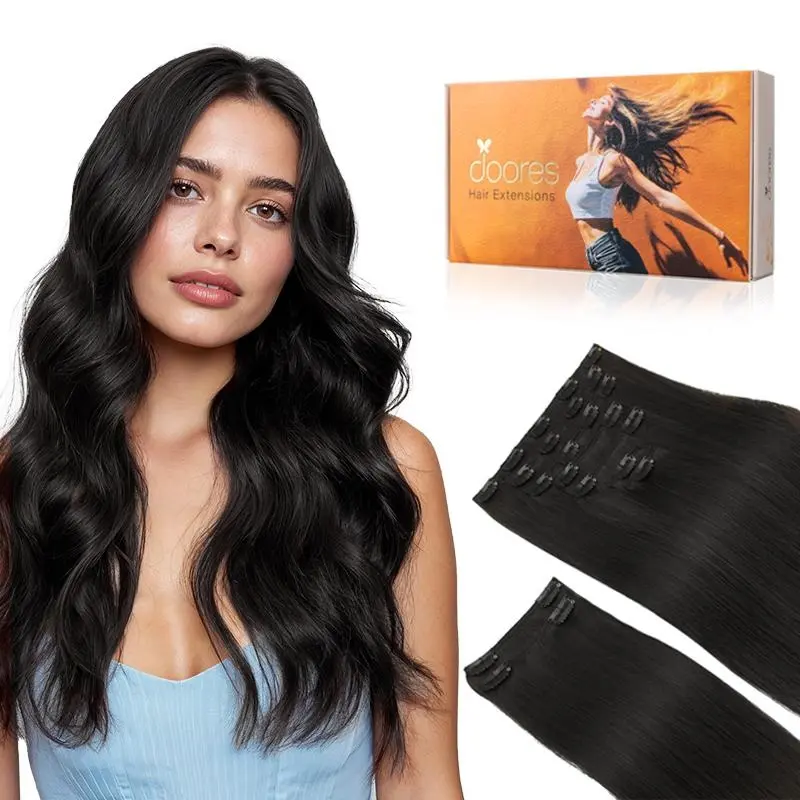 Doores Clip in Hair Extensions 120g 7pcs 150g 9pcs 100% Human Hair Straight for Daily Use & Special Occasions for Women#tiktokshopbacktoschool