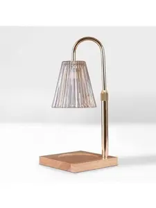 Sparoom Candle Lamp Warmer Crystal Ribbed Shade Sparoom Candle Lamp Warmer Crystal Ribbed Shade