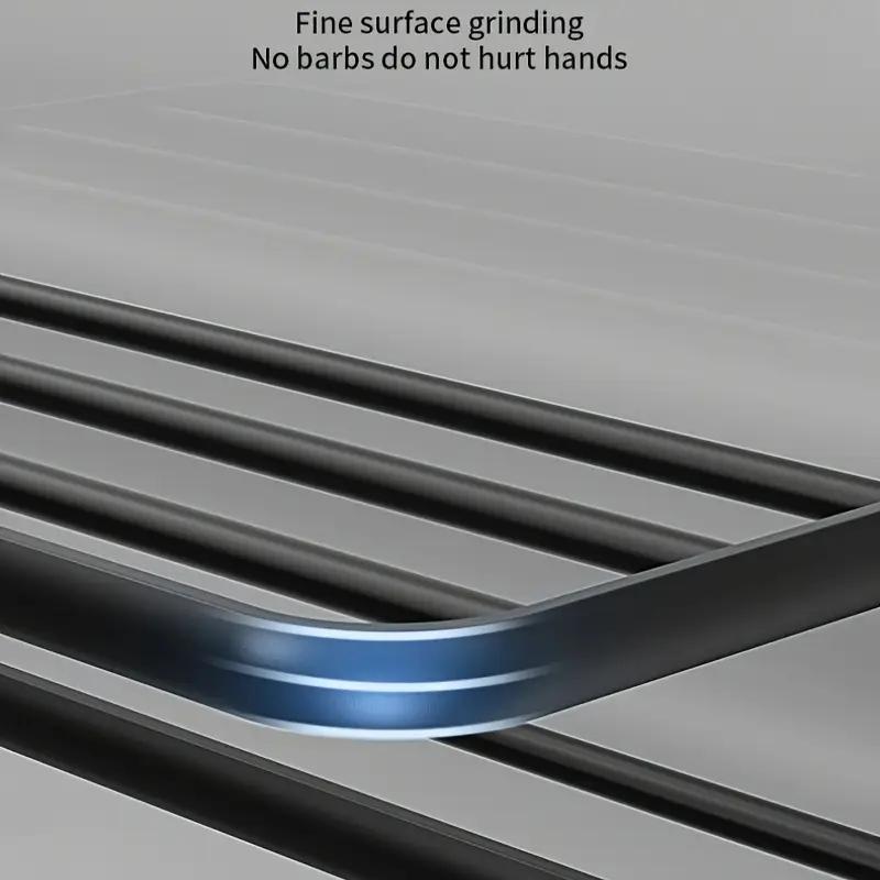 BEPATIO Foldable Wall-Mounted Aluminum Towel Rack Matte Black Bathroom Organizer with Double Bars & Hooks, Rustproof, Easy to Install, Sleek Design