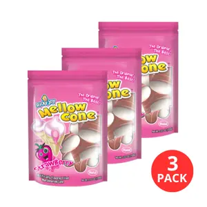 Ricky Joy® Mellow Cone™ - Strawberry Jelly Filled - 3.53 OZ (Pack of 3)