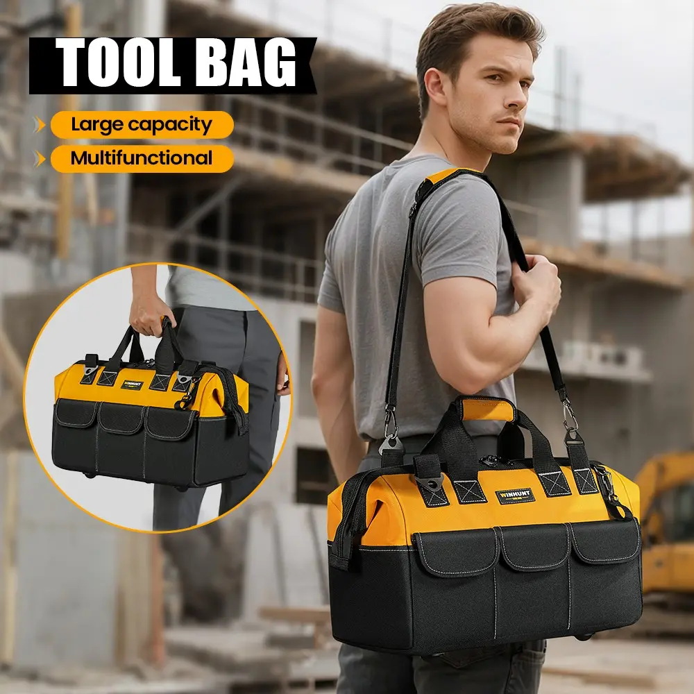 Electrician Tool Bag Wh064, Portable Tool Bag, Tool Pouch, Oxford Cloth Construction, Durable Handheld Storage Solution for Tools & Equipment, Toolbag