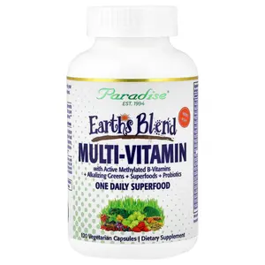 Paradise Herbs Earth's Blend, One Daily Superfood Multi-Vitamin with Iron, 120 Vegetarian Capsules
