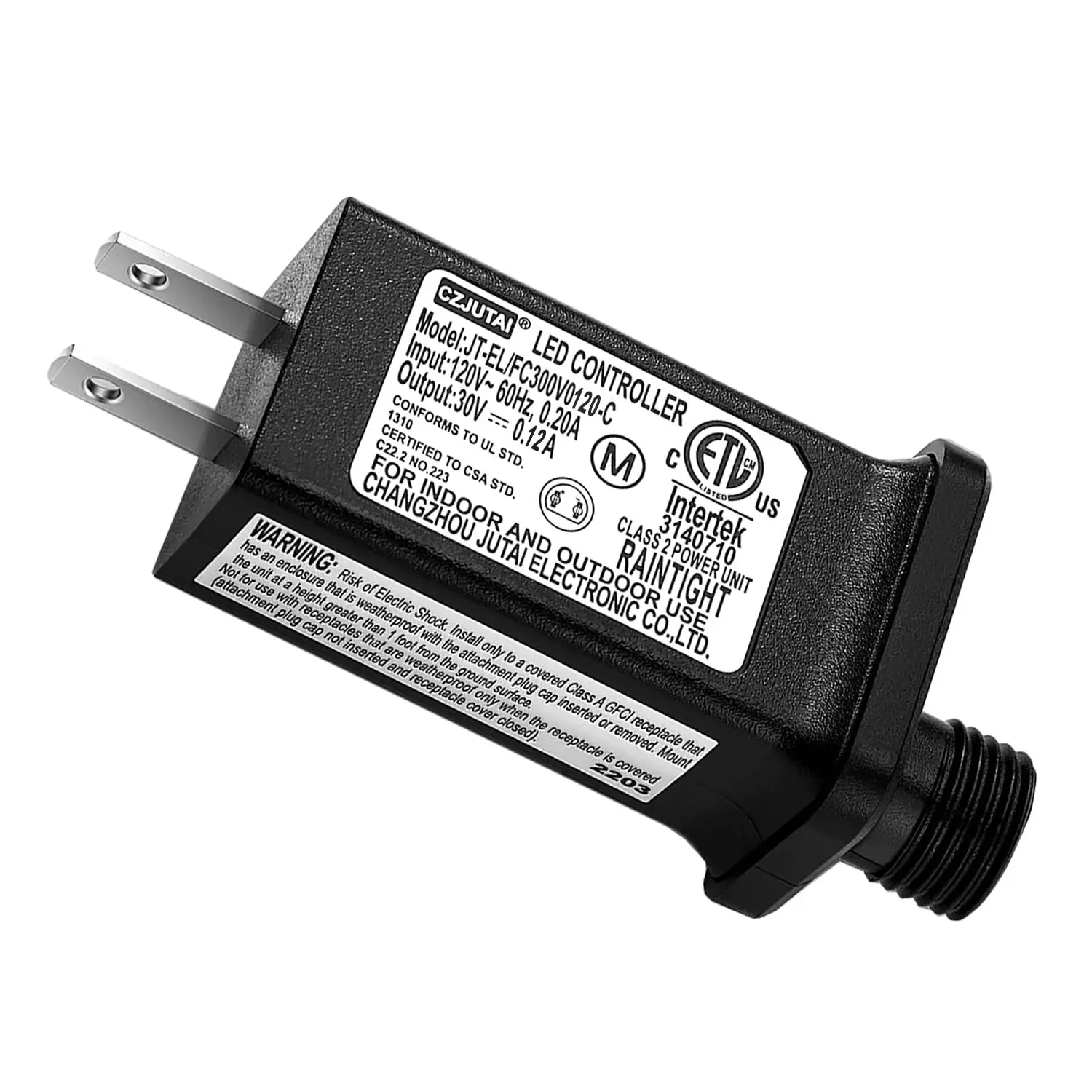Replacement LED Transformer 30V 0.12A Class 2 Power  Adapter Ip44 LED Light Controller Low  Transformer for Christmas String Light Inflatable Decorations (30V3.6W 1 count)