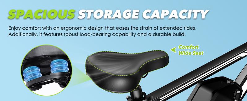 [26"X4" Tire] Electric Cycle Peak 1500W Off Road  Full Suspension 48V 15.6Ah Removable Battery 30-50 Miles Range Dual Seat Fat Tire E Bike with LED Headlight UL 2849 Certified