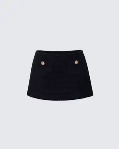 Nomi Black Tweed Mini Skirt