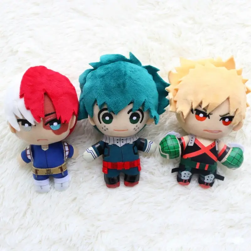 15cm My Hero Academia Anime Plush Pendant Toy - Izuku Midoriya, Katsuki Bakugou, Shouto Todoroki Characters, Soft Doll Gift for Unisex Anime Fans (Stress Relief Classic Novelty Toy), Soft Plush