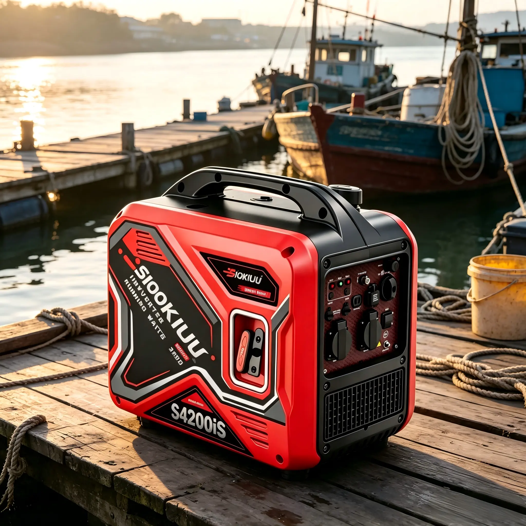 RV Quiet Portable Inverter Generator, 5000 Peak 3800 Rated Watt Generator with CO Alarm, US Certified Standby Power for Camping, Household Emergency, Yard Work, Blizzard & Hurricane Emergency Scenarios