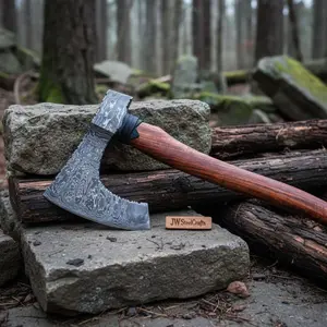 Custom Handmade Damascus Steel Tomahawk Hatchet BEARDED AXE
