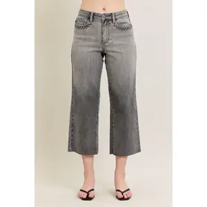 Judy Blue Full Size Wide Leg Capris Jeans Plus Size